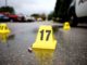 Evidence markers at crime scene