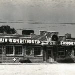 Minute Grill with "Air Conditioned" sign in about 1940