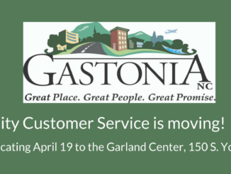 Gastonia logo with words Customer Service is Moving