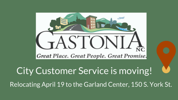 Gastonia logo with words Customer Service is Moving