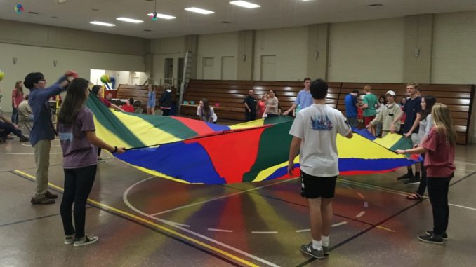 Teenagers having fun at recreation center