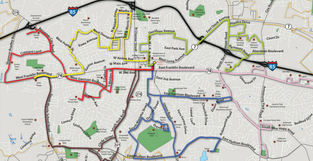 Map of new bus routes