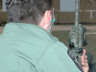 Rifle shooter at the shooting range