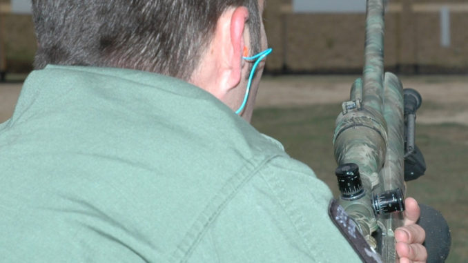 Rifle shooter at the shooting range