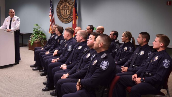 Police Chief Helton speaks at promotion and swearing in ceremony