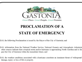 Words at the top of the state of emergency proclamation