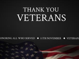 Thank you veterans with American flag