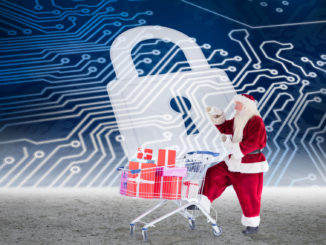 Santa and shopping cart art