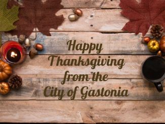 Happy Thanksgiving from the City of Gastonia with autumn leaves