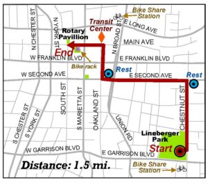 Map of Bike-to-Work route