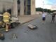 Citizens Academy participants watch fire crews extinguish a car fire