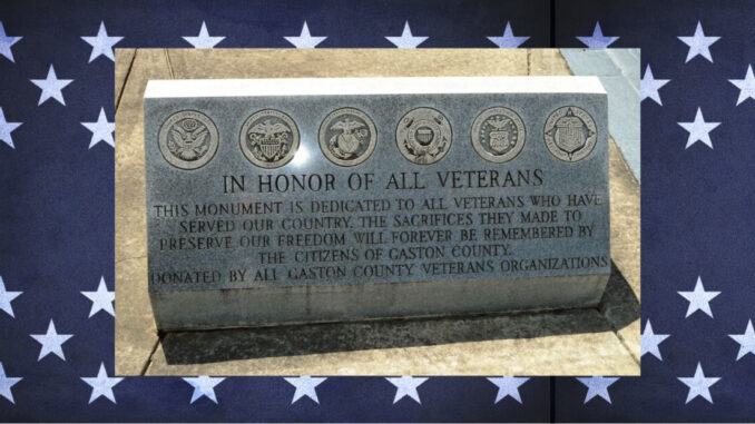 Gaston County veterans monument