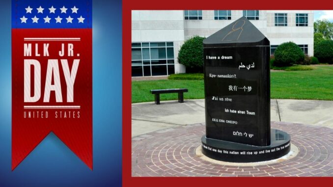 Martin Luther King memorial marker in Gastonia