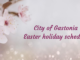 Spring blossoms with text City of Gastonia Easter holiday schedule