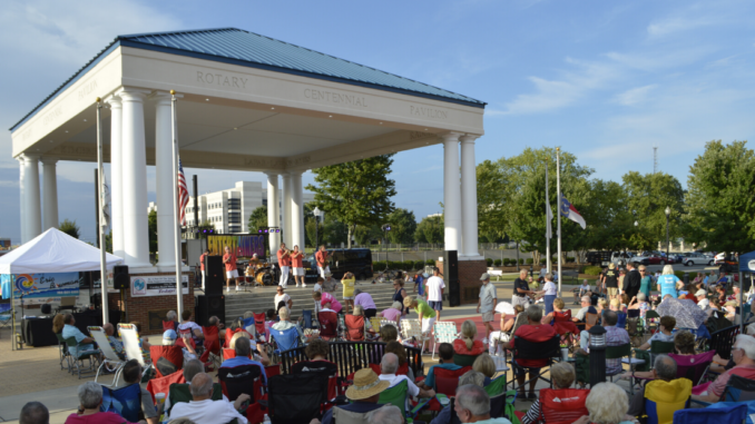 Crowd of people at Rotary Pavilion concert