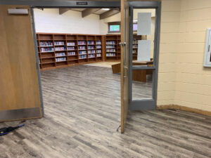 New flooring in library