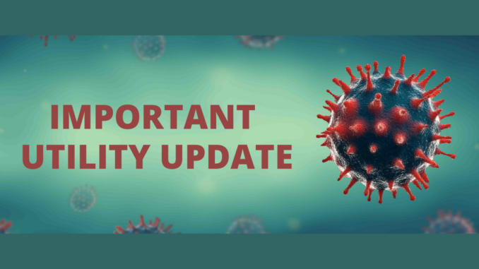 Important Utility Update with coronavirus image