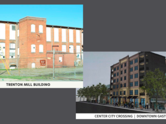 Trenton Mill photo and rendering of Center City Crossing