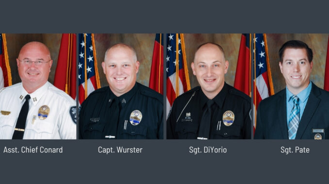 Individual photos of four police officers