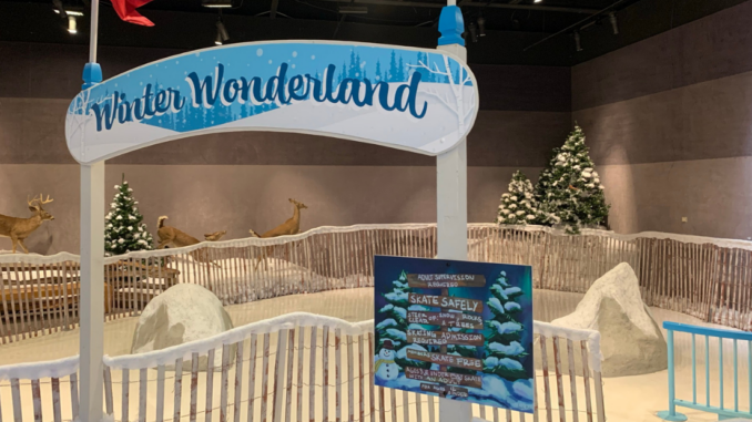 Winter Wonderland sign above skating rink entrance