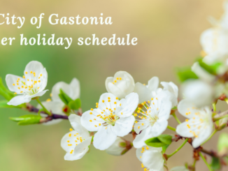 Spring blossoms with words Easter holiday schedule