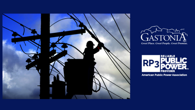 Silhouette of lineworker with RP3 logo