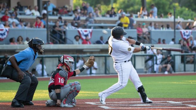 Honey Hunter hitting a pitch