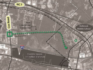 Map showing route of proposed new road