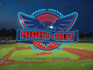 Baseball park with National Night Out logo