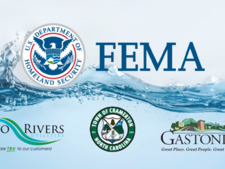FEMA, Two Rivers Utilities, Cramerton and Gastonia logos