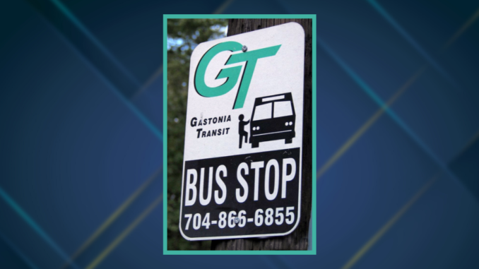 Gastonia Transit bus stop sign
